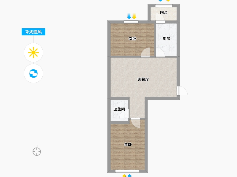 辽宁省-葫芦岛市-金璟家园-56.31-户型库-采光通风