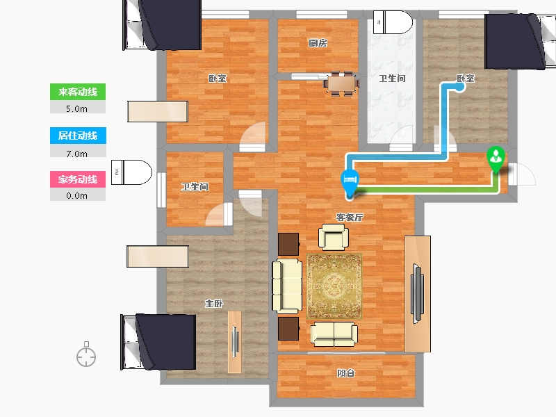 甘肃省-庆阳市-澳恺华府-102.60-户型库-动静线