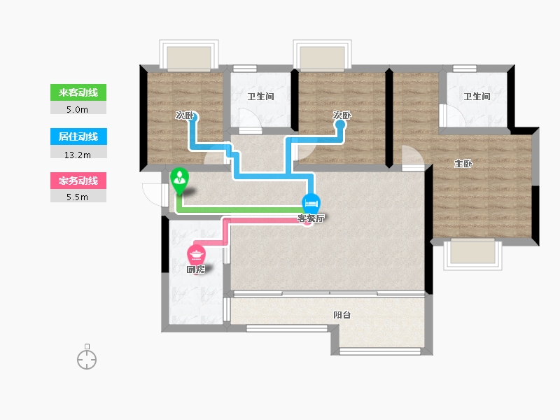 四川省-南充市-恒大华府-91.04-户型库-动静线