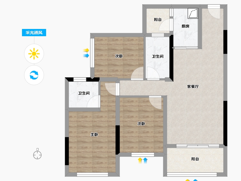 四川省-广元市-和成云著-77.92-户型库-采光通风