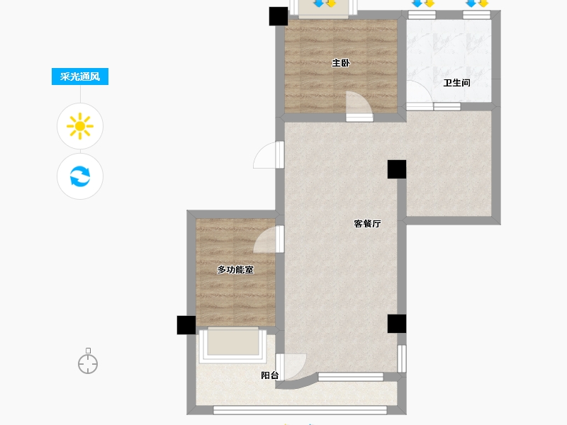 广东省-广州市-东方明珠花苑-56.00-户型库-采光通风