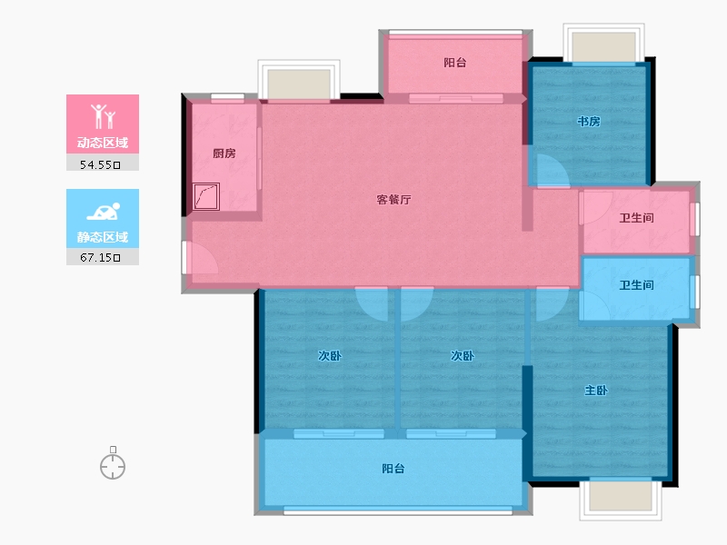 福建省-三明市-金澜湾三期-110.40-户型库-动静分区