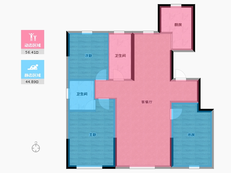 内蒙古自治区-赤峰市-盛景嘉苑-91.01-户型库-动静分区