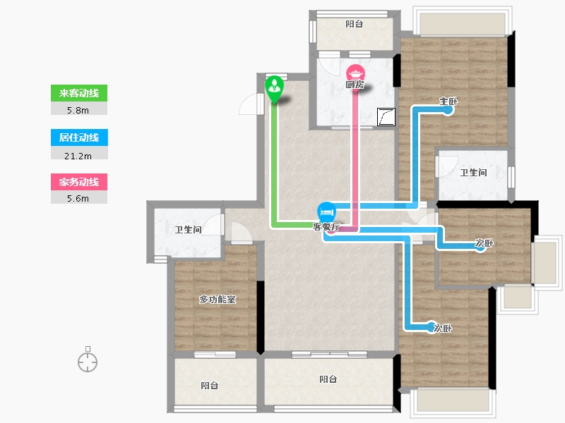 湖北省-恩施土家族苗族自治州-恩施公园里小区-120.00-户型库-动静线