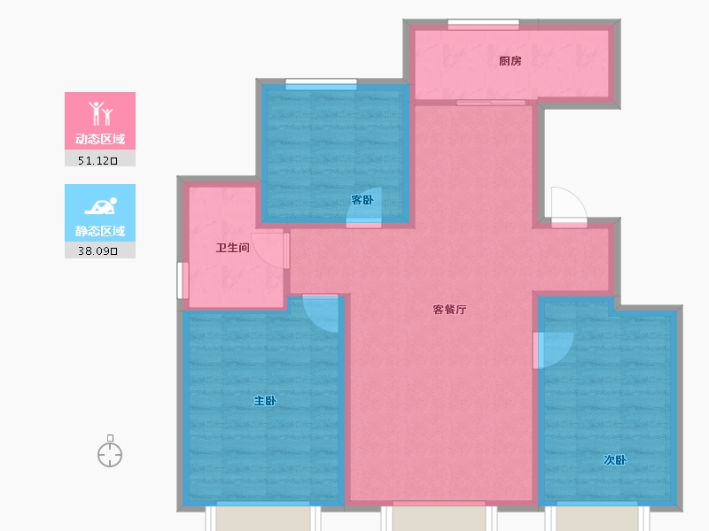 内蒙古自治区-赤峰市-都汇苑小区-79.70-户型库-动静分区