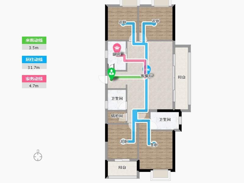 福建省-三明市-金澜湾三期-107.20-户型库-动静线