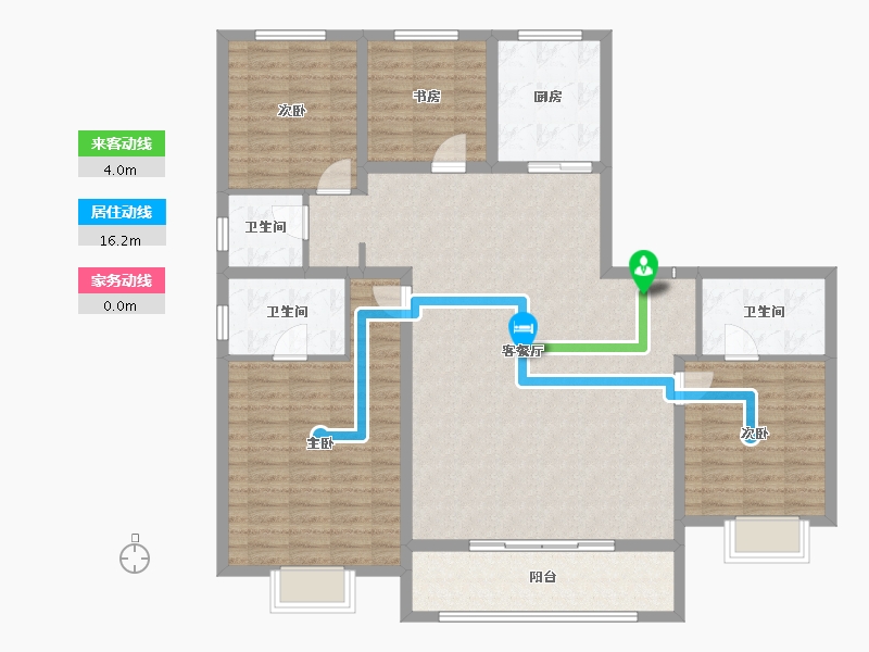 陕西省-咸阳市-陕建沣渭壹号院-135.50-户型库-动静线