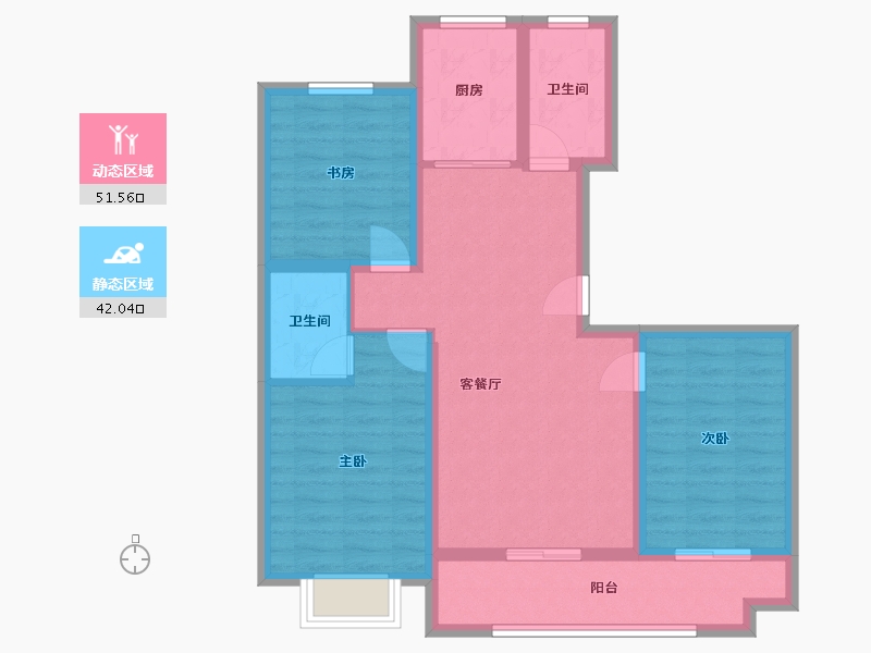 山东省-潍坊市-恒信东方之珠-85.00-户型库-动静分区