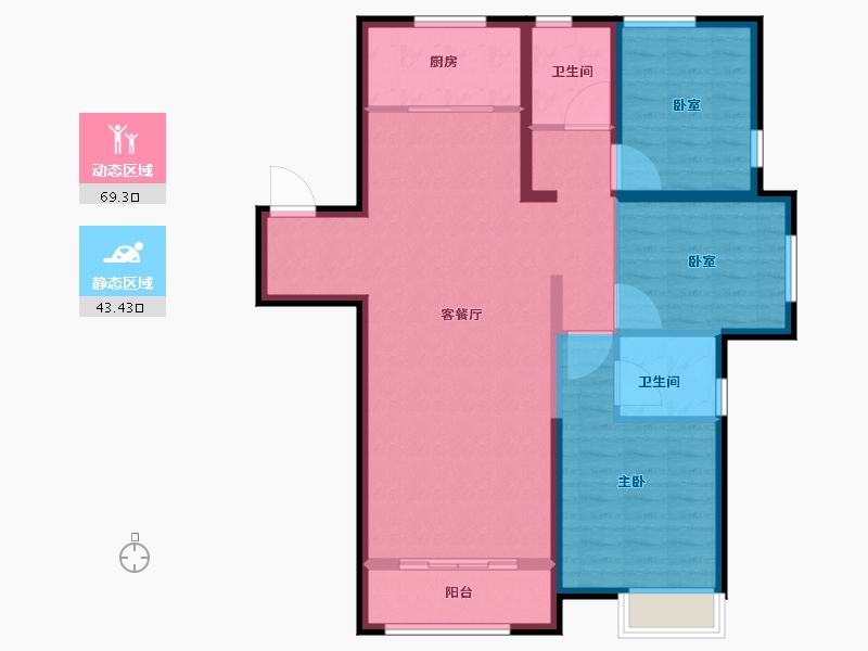 江苏省-盐城市-​荣悦华府-101.61-户型库-动静分区