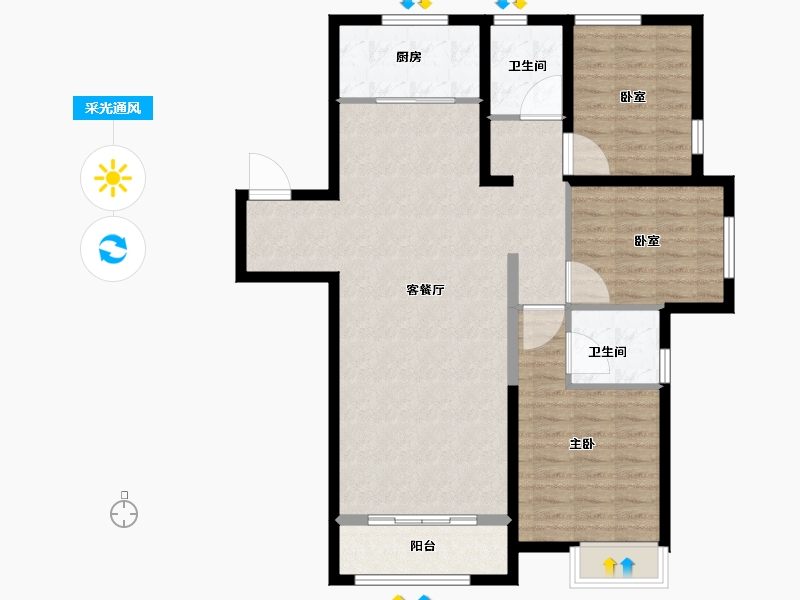 江苏省-盐城市-​荣悦华府-101.61-户型库-采光通风