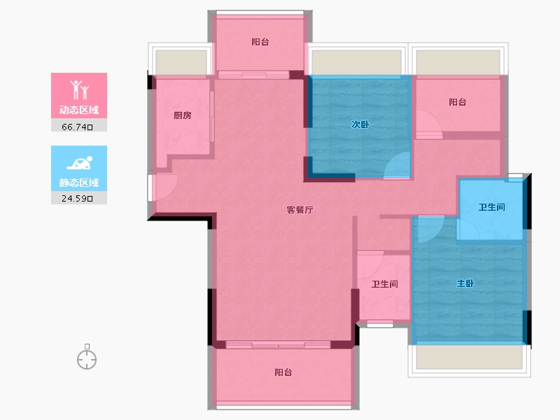 广东省-江门市-东方御璟苑-81.71-户型库-动静分区