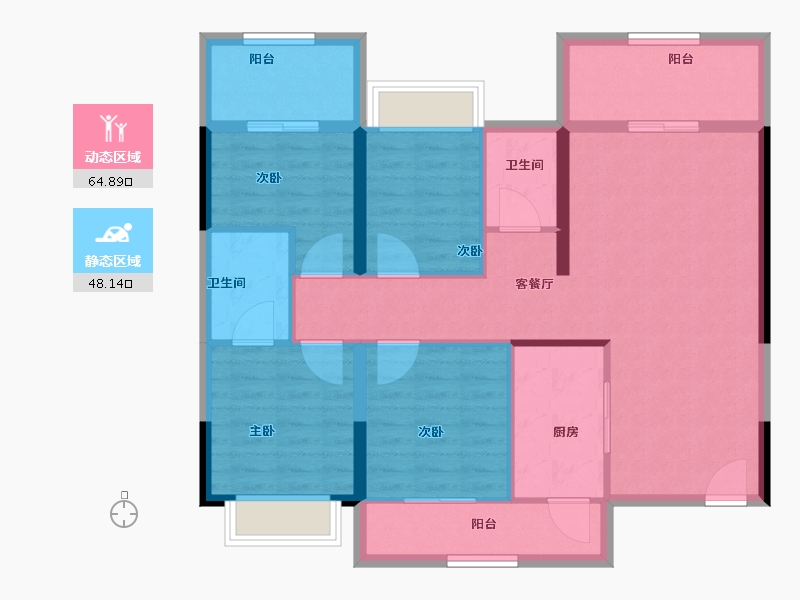 湖南省-郴州市-仁城首府-101.53-户型库-动静分区