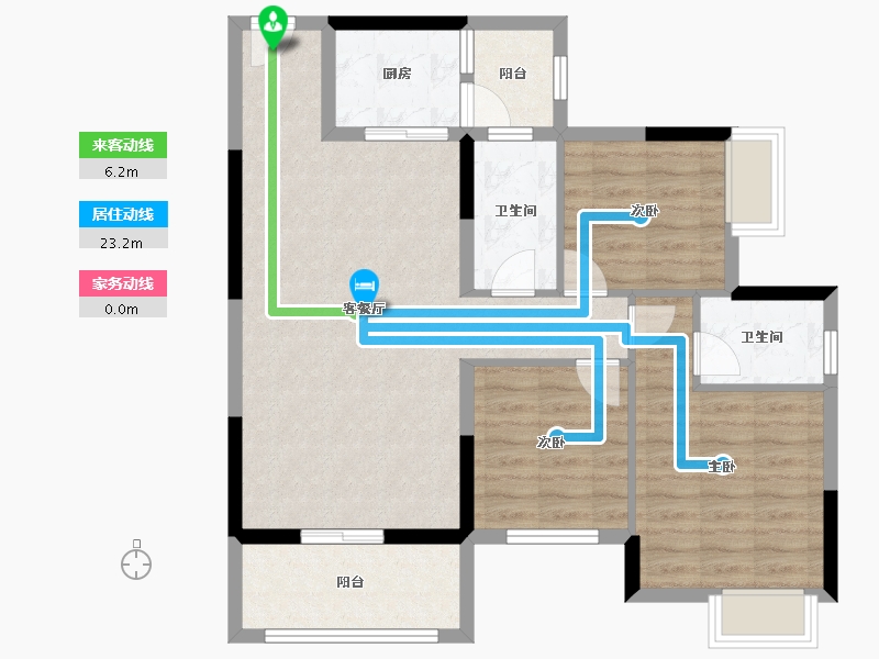 湖南省-郴州市-恒嘉月伴湾-86.52-户型库-动静线