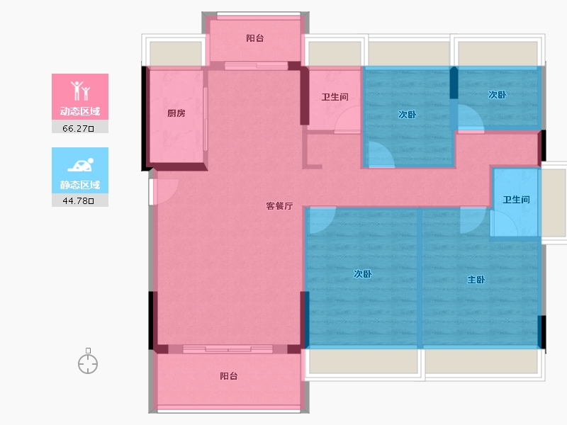 广东省-江门市-东方御璟苑-100.26-户型库-动静分区