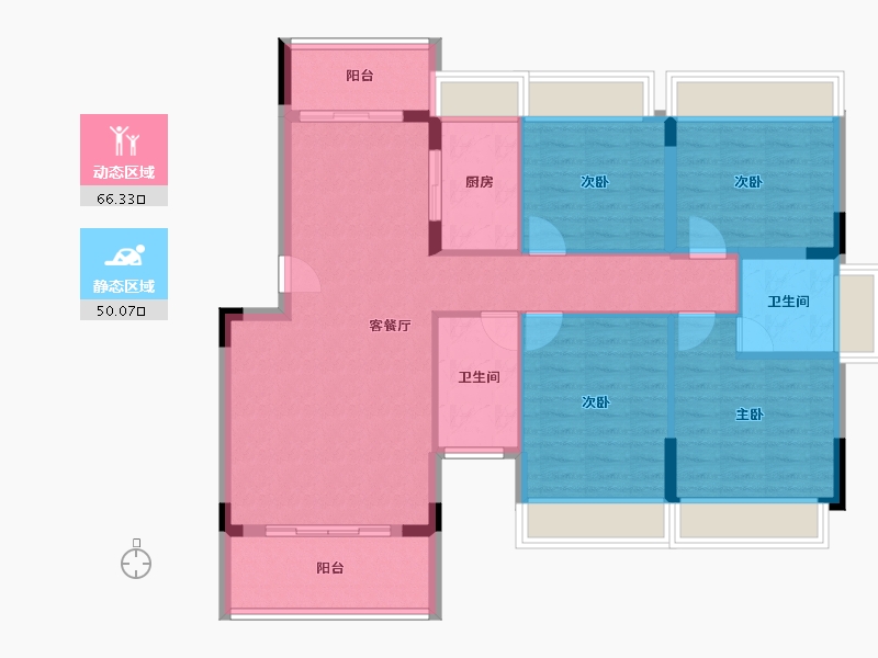 广东省-江门市-东方御璟苑-105.18-户型库-动静分区