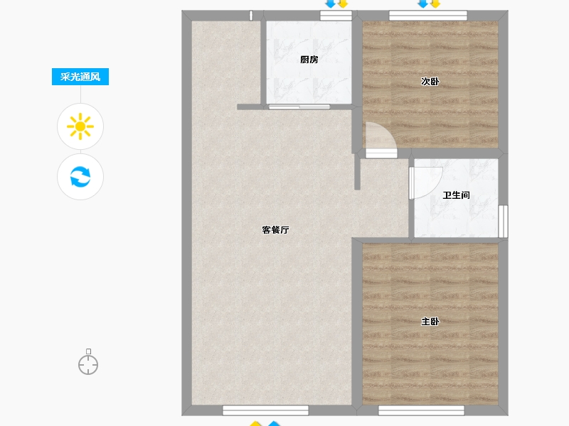 内蒙古自治区-赤峰市-璞玥风华-68.79-户型库-采光通风