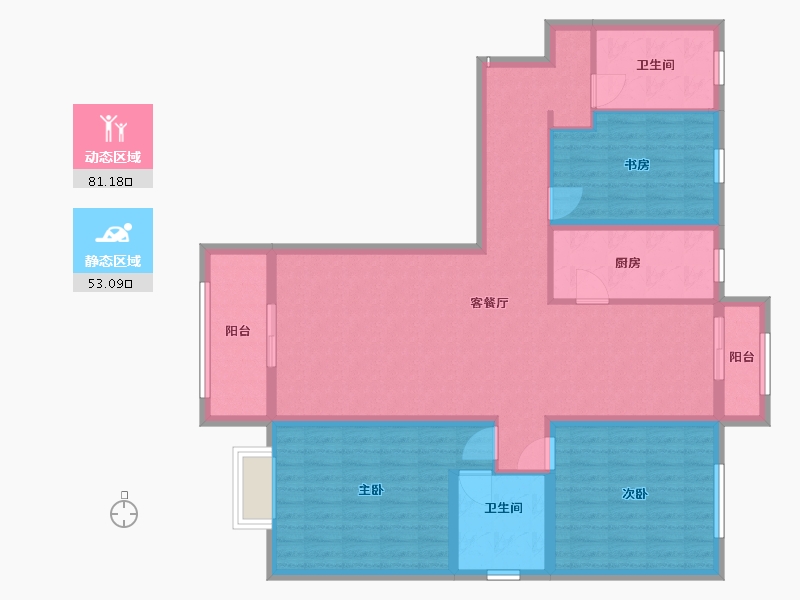 甘肃省-兰州市-盛世和平居-120.83-户型库-动静分区