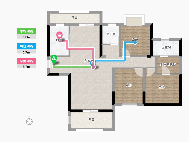 湖南省-郴州市-恒嘉月伴湾-90.53-户型库-动静线