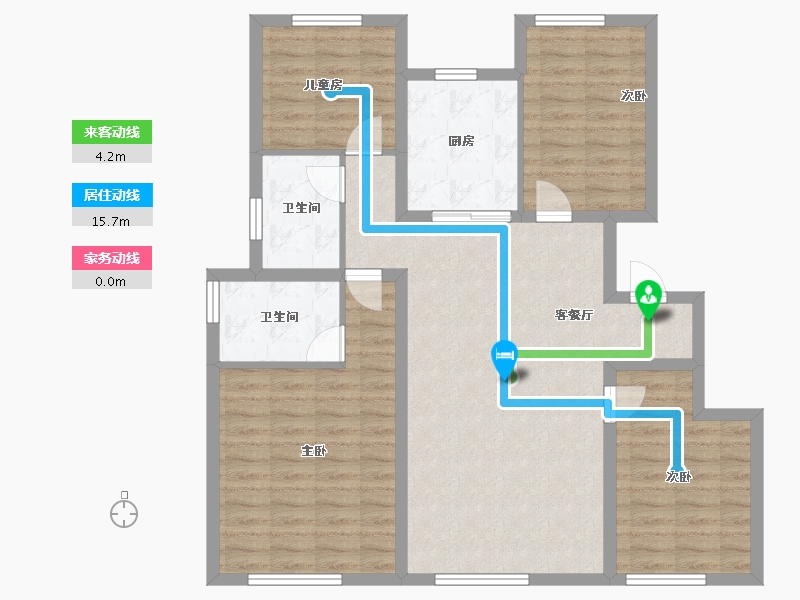 内蒙古自治区-赤峰市-中梁恒基星海明珠-104.06-户型库-动静线