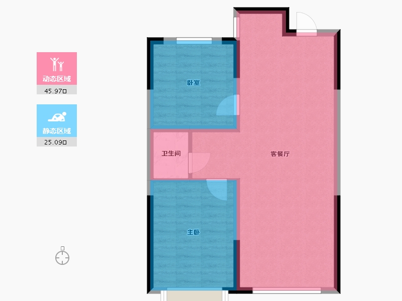 辽宁省-抚顺市-建荣皇家海岸-64.29-户型库-动静分区