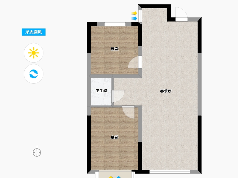 辽宁省-抚顺市-建荣皇家海岸-64.29-户型库-采光通风