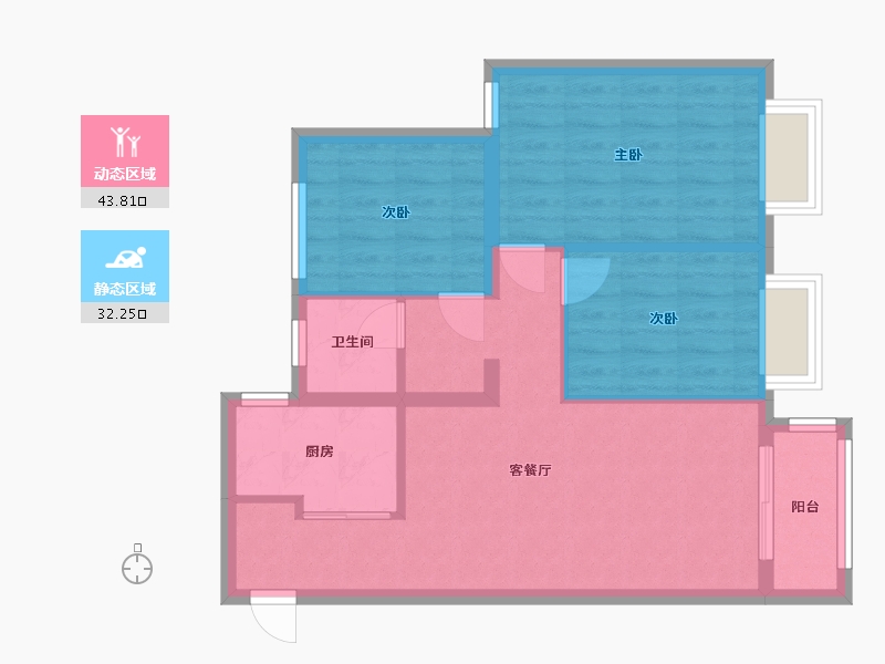 天津-天津市-新城樾风华-75.30-户型库-动静分区