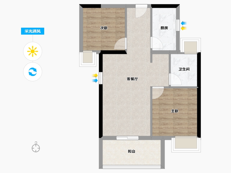 福建省-三明市-金澜湾三期-59.20-户型库-采光通风