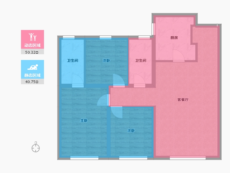 内蒙古自治区-赤峰市-大地江山风华-81.75-户型库-动静分区