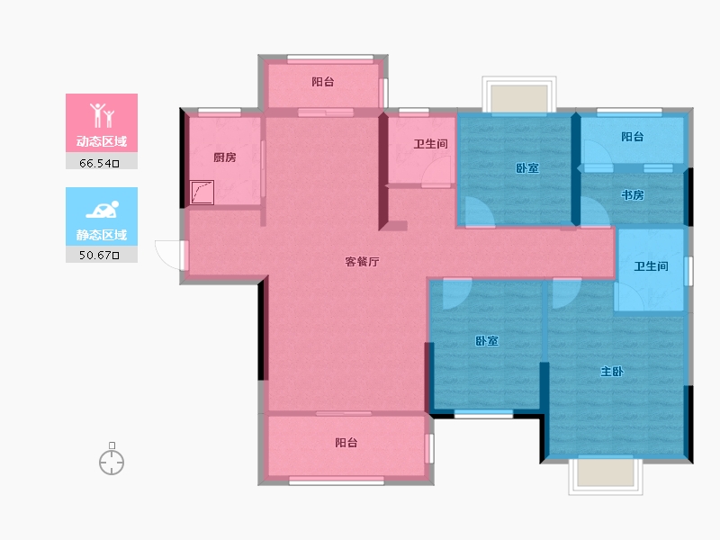 湖南省-郴州市-十九峯-104.76-户型库-动静分区