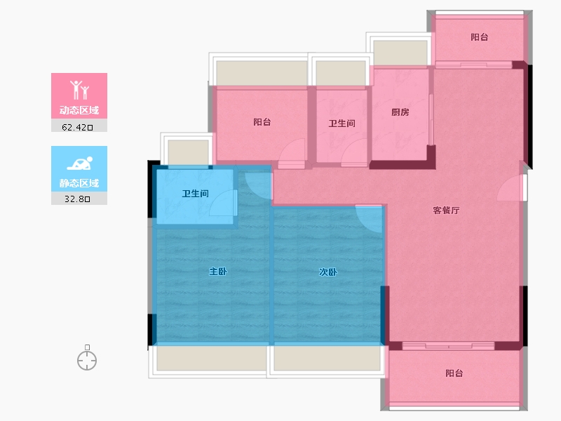 广东省-江门市-东方御璟苑-85.75-户型库-动静分区