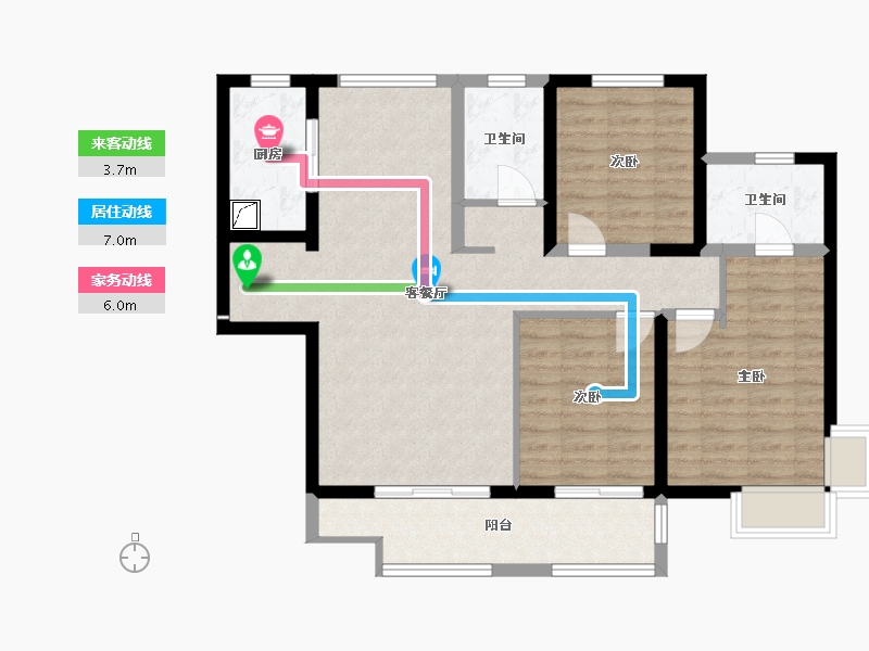 陕西省-西安市-御锦城16期澜轩-102.10-户型库-动静线