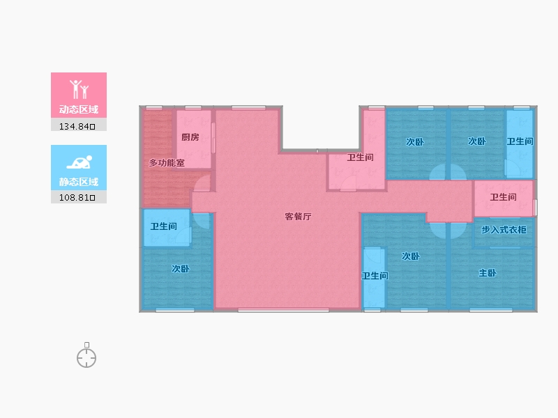 内蒙古自治区-赤峰市-盛世国风府-224.01-户型库-动静分区