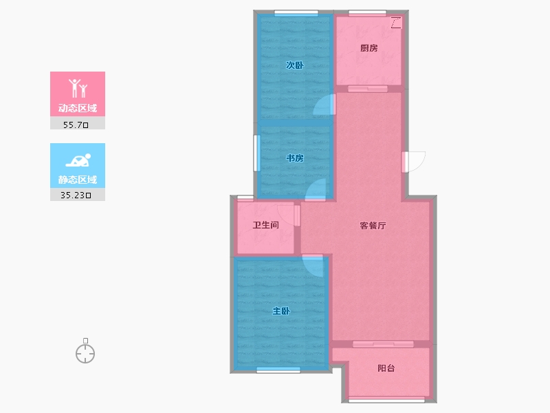 江苏省-淮安市-健力 名都-80.00-户型库-动静分区