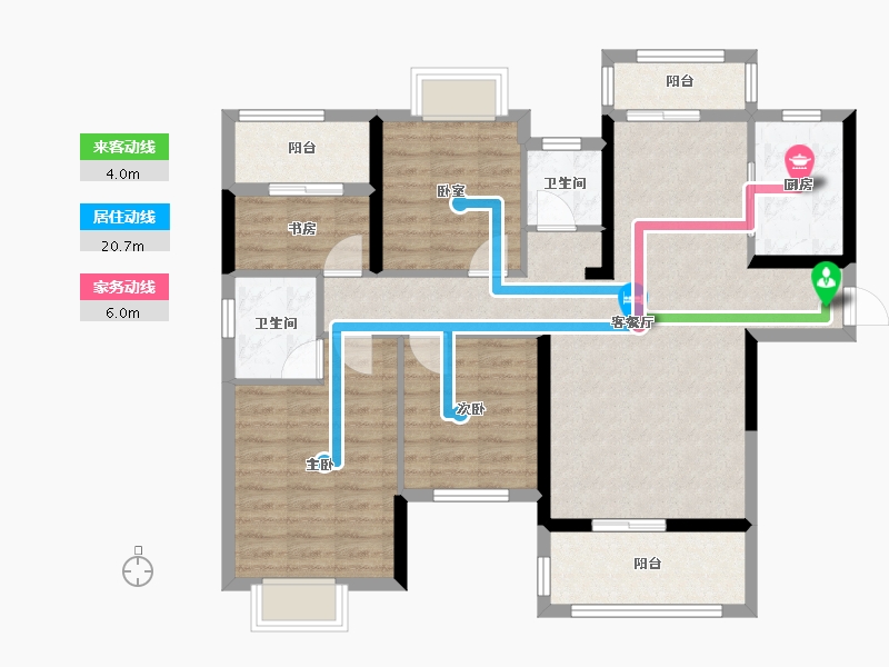 湖南省-郴州市-恒嘉月伴湾-97.16-户型库-动静线