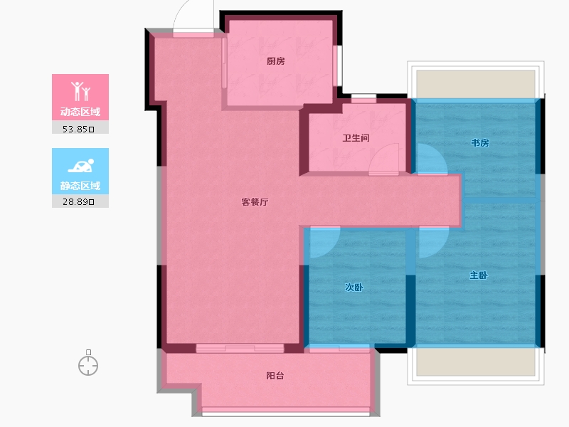 江苏省-盐城市-盐城凤樾府-73.99-户型库-动静分区