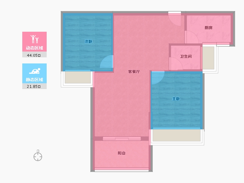 广东省-江门市-东方御璟苑-59.34-户型库-动静分区