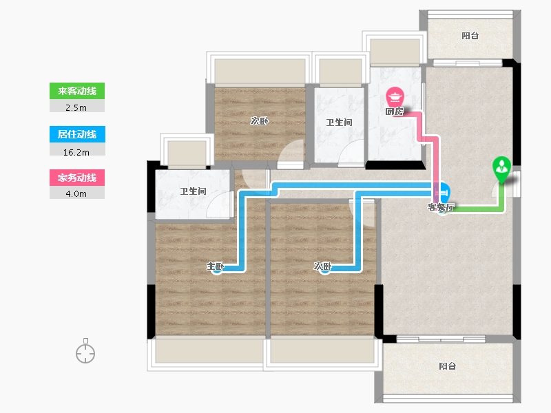 广东省-江门市-东方御璟苑-85.86-户型库-动静线