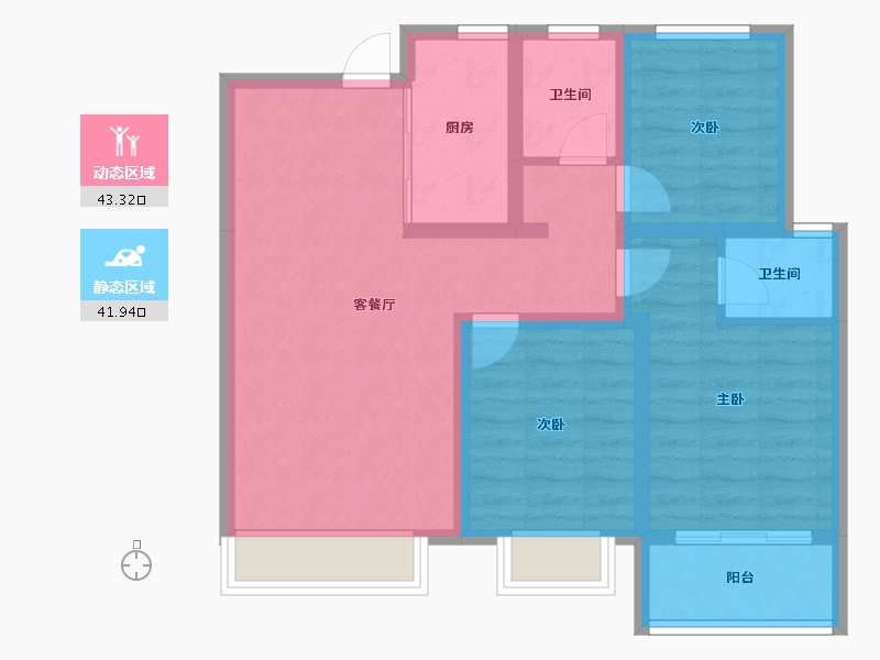 山东省-淄博市-柳泉悦府-75.31-户型库-动静分区