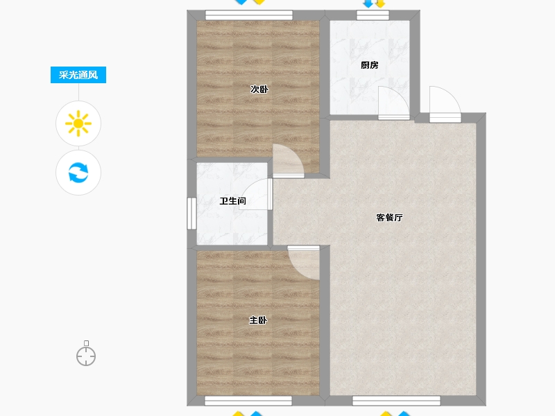 内蒙古自治区-赤峰市-大地江山风华-58.46-户型库-采光通风