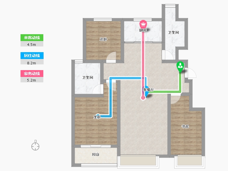 山东省-淄博市-柳泉悦府-90.85-户型库-动静线