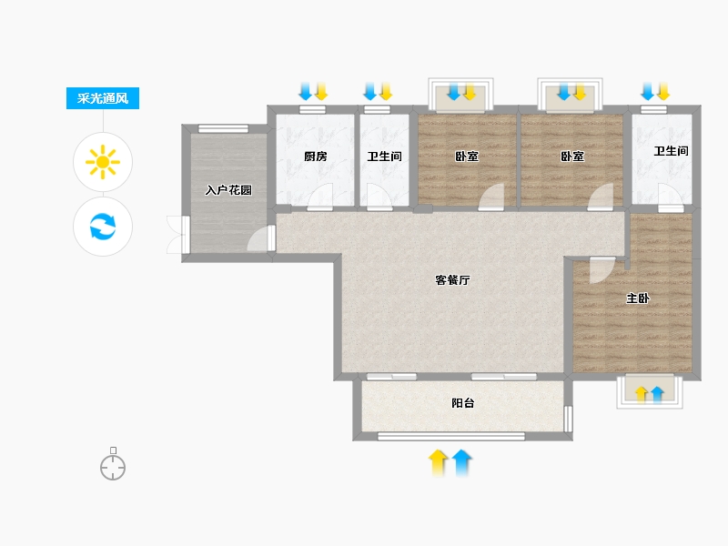 湖南省-郴州市-泊富君庭-107.46-户型库-采光通风