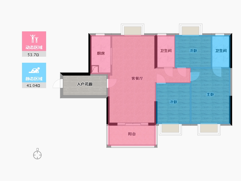 广东省-清远市-骏豪苑-95.97-户型库-动静分区