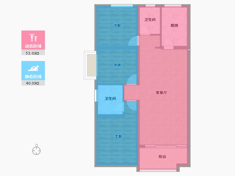 山东省-淄博市-天煜风华-83.56-户型库-动静分区