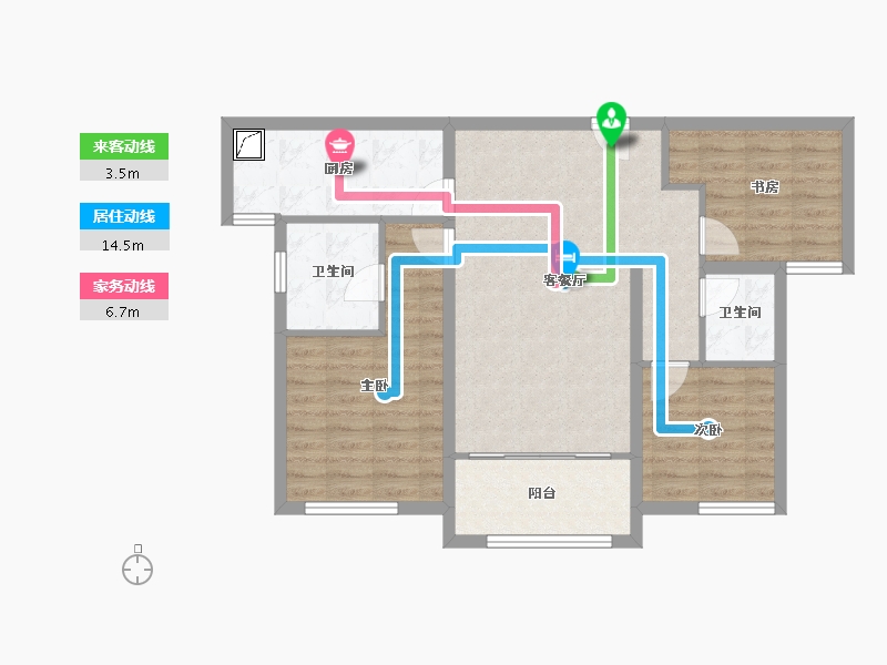 甘肃省-庆阳市-轩和佳苑-82.37-户型库-动静线