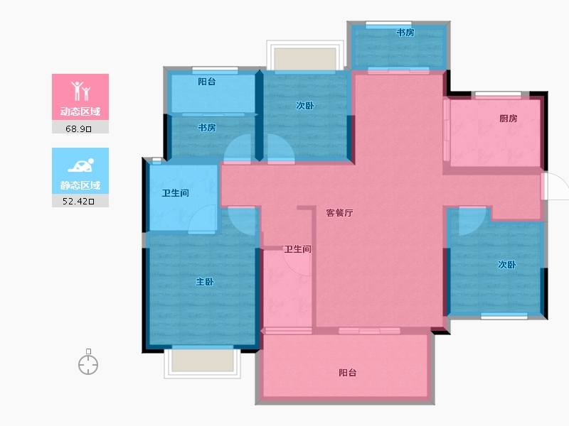 湖南省-郴州市-湖南建工东玺台-108.26-户型库-动静分区