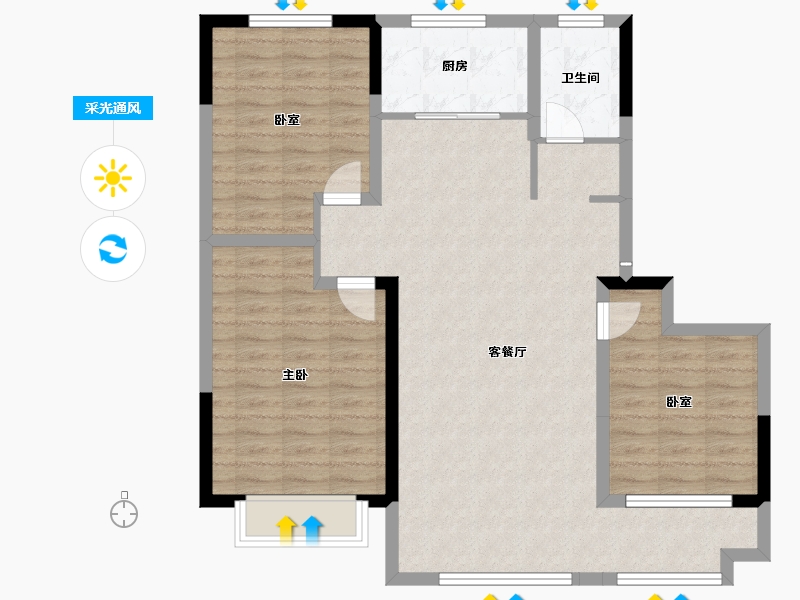 山东省-聊城市-名仕文苑-99.00-户型库-采光通风