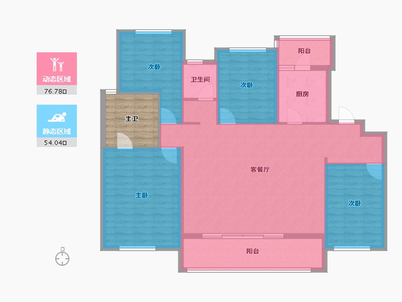 四川省-成都市-中南樾府-126.17-户型库-动静分区