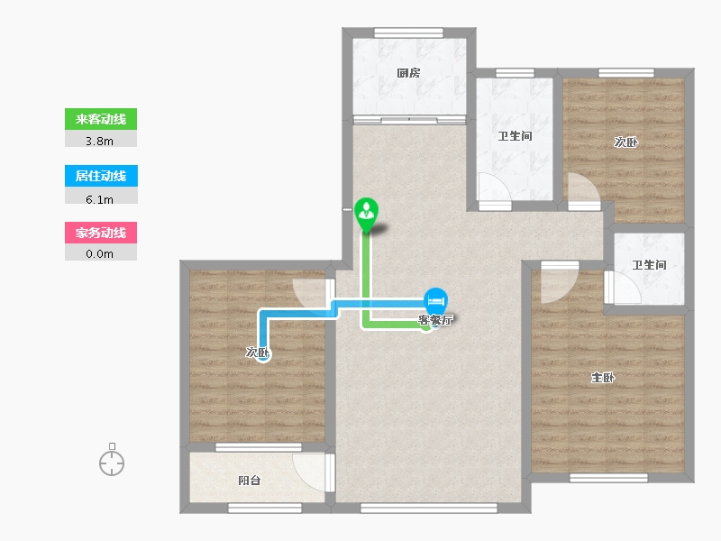 山东省-淄博市-鸿泰花漾城-110.41-户型库-动静线