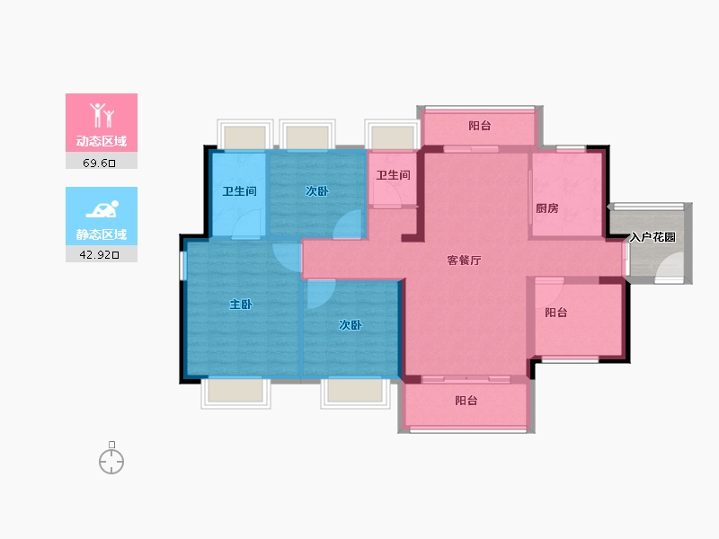 广东省-江门市-大华博富御潭江-106.01-户型库-动静分区