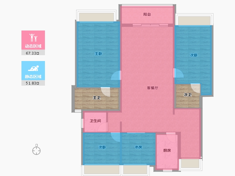 四川省-成都市-中南樾府-118.93-户型库-动静分区